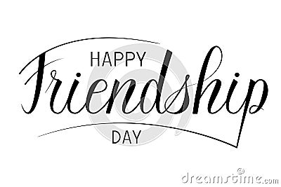 Happy friendship day lettering Vector Illustration